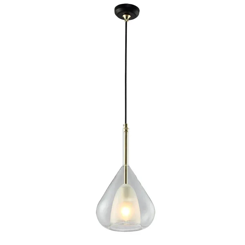 Indoor Glass Chandelier Crystal Glass Lamp Single Head Iron Glass