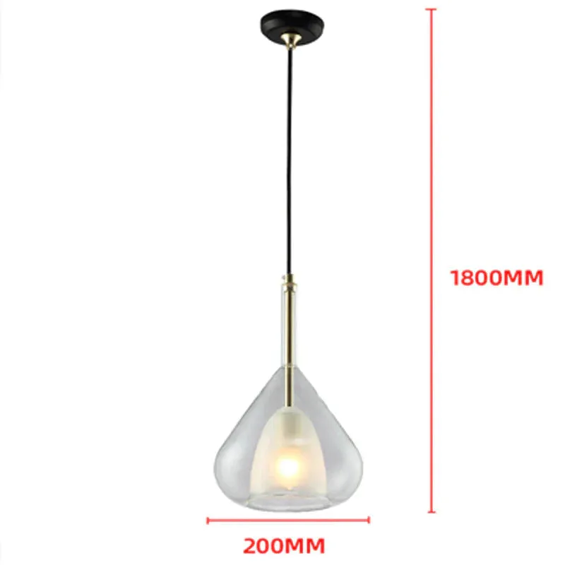 Indoor Glass Chandelier Crystal Glass Lamp Single Head Iron Glass
