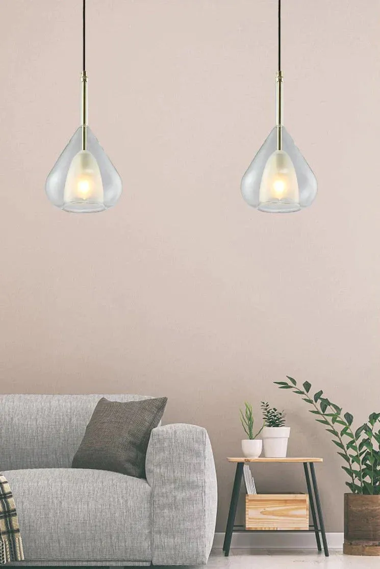 Indoor Glass Chandelier Crystal Glass Lamp Single Head Iron Glass