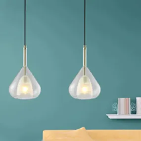 Indoor Glass Chandelier Crystal Glass Lamp Single Head Iron Glass