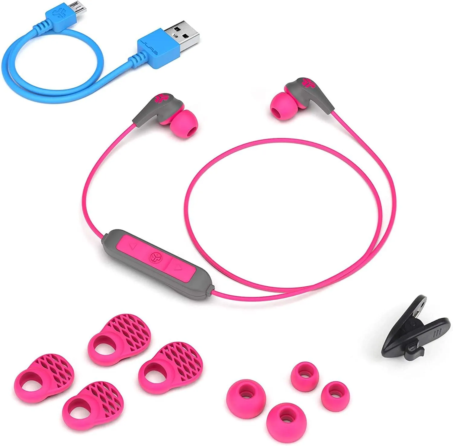 Jlab Jbuds Pro Wireless Signature Earbuds Grey/Pink - IEUEBPRORPNKGRY123