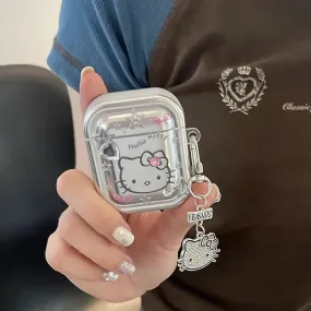 Kawaii Hello Kitty Metal AirPods Case with Pendant