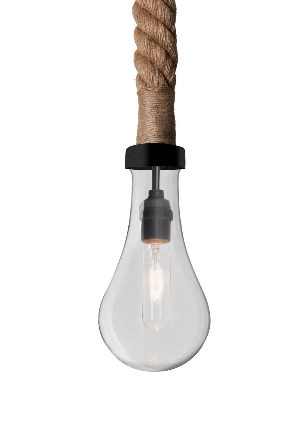 LED Pendant from the Dash Rope Collection in Black Finish by Besa