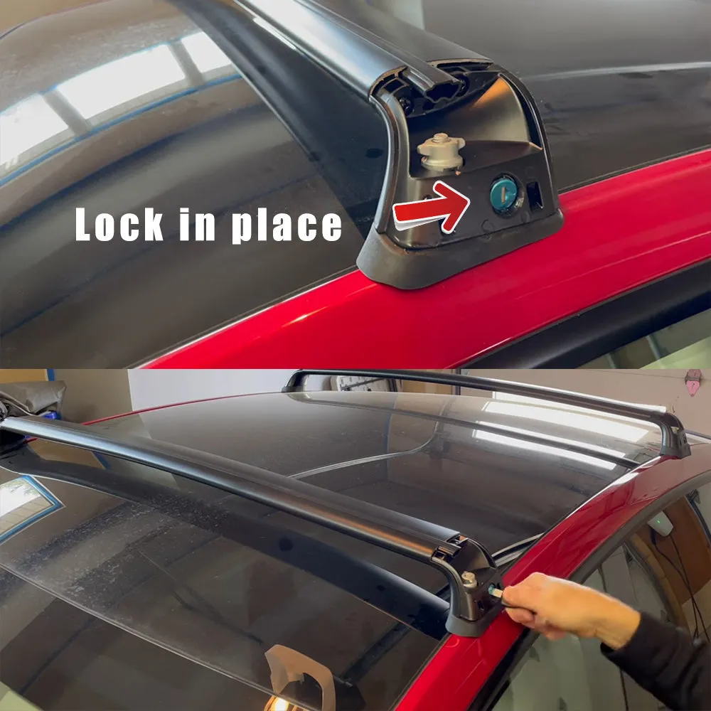 Lockable Cross Bar fits for Tesla Model 3 Y Roof Rack Carrier Rails Exterior Accessories 2PCS