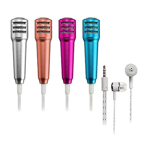 Mini Condenser Microphone Stereo Noise Cancelling Mic with Earphone for Voice Recording,Chatting Compatible for All Smartphones,All Tablets
