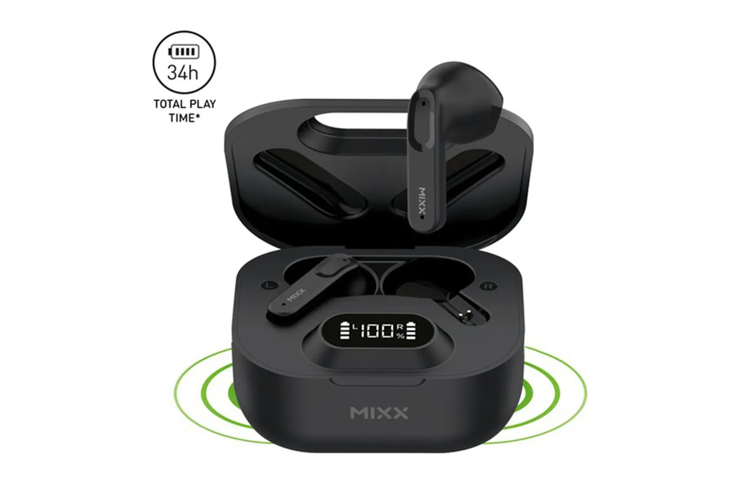 Mixx Streambuds Hybrid Charge 2 Wireless Earbuds | Black