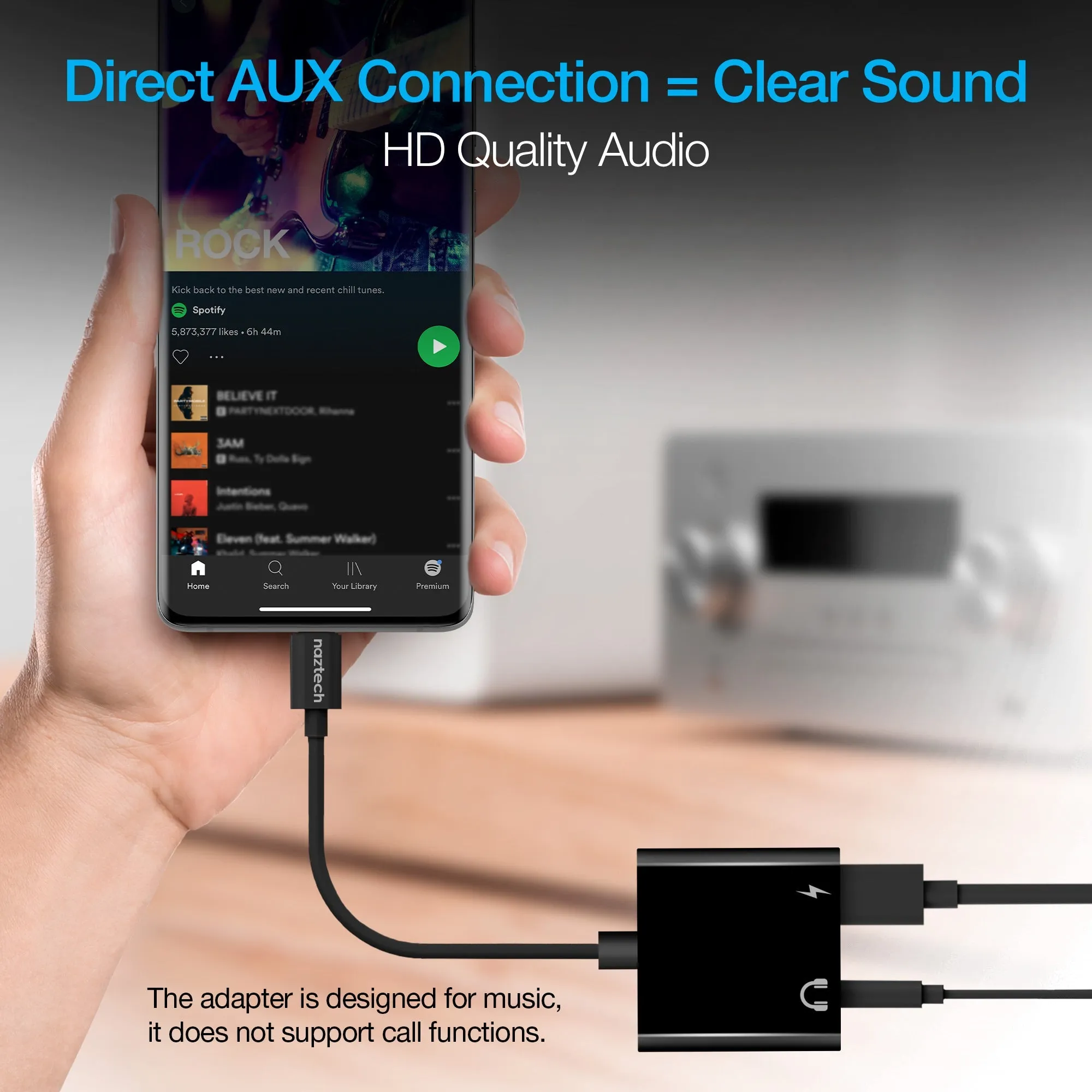 Naztech USB-C & 3.5mm Audio   Charge Adapter (15163-HYP)