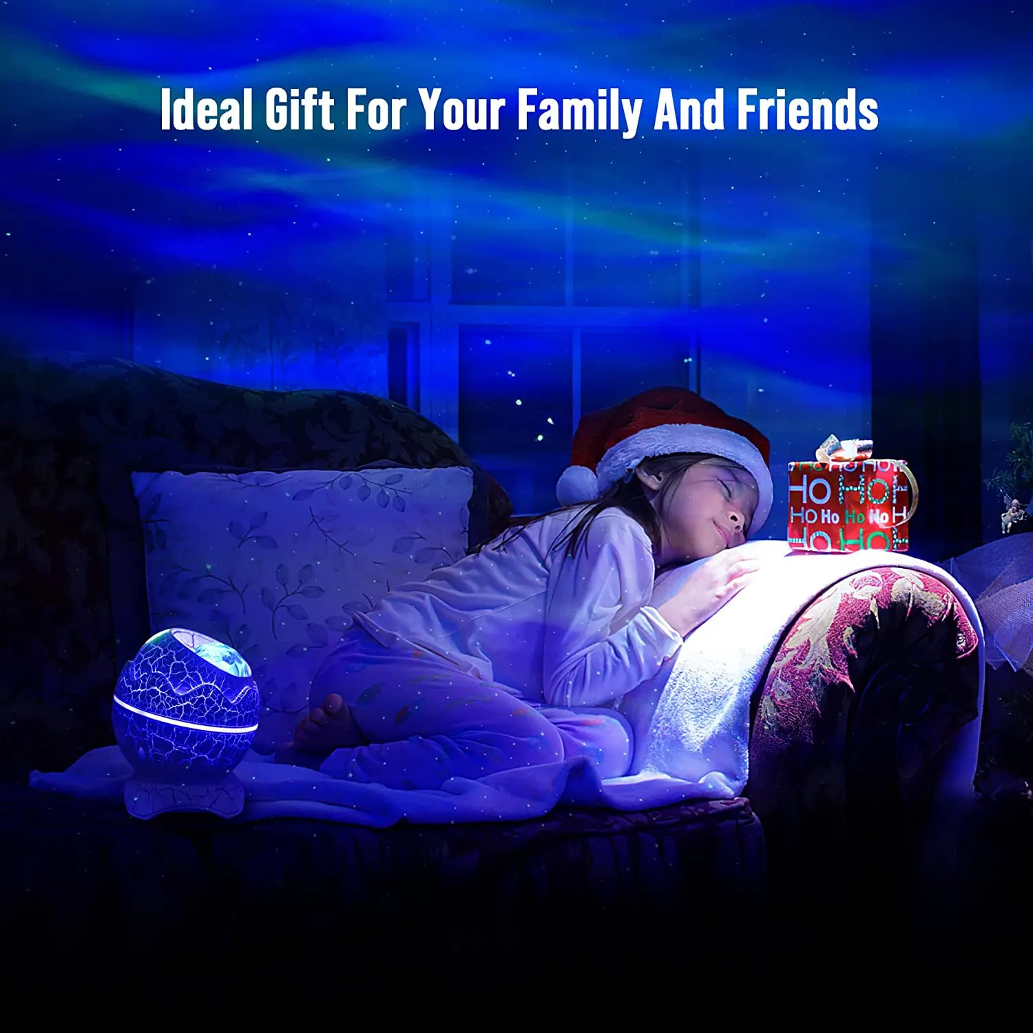 Northern Lights Aurora Projector- AIRIVO Dinosaur Egg Star Projector for Bedroom, Galaxy Projector with Bluetooth Speaker & White Noise & Timing, Night Light for Kids Adults (White 01)