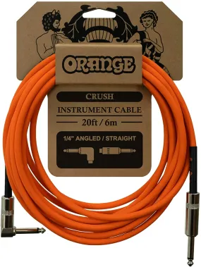 Orange Music Crush 20 Metre Instrument Cable Angled to Straight