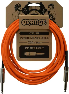 Orange Music Crush 20 Metre Instrument Cable Straight to Straight