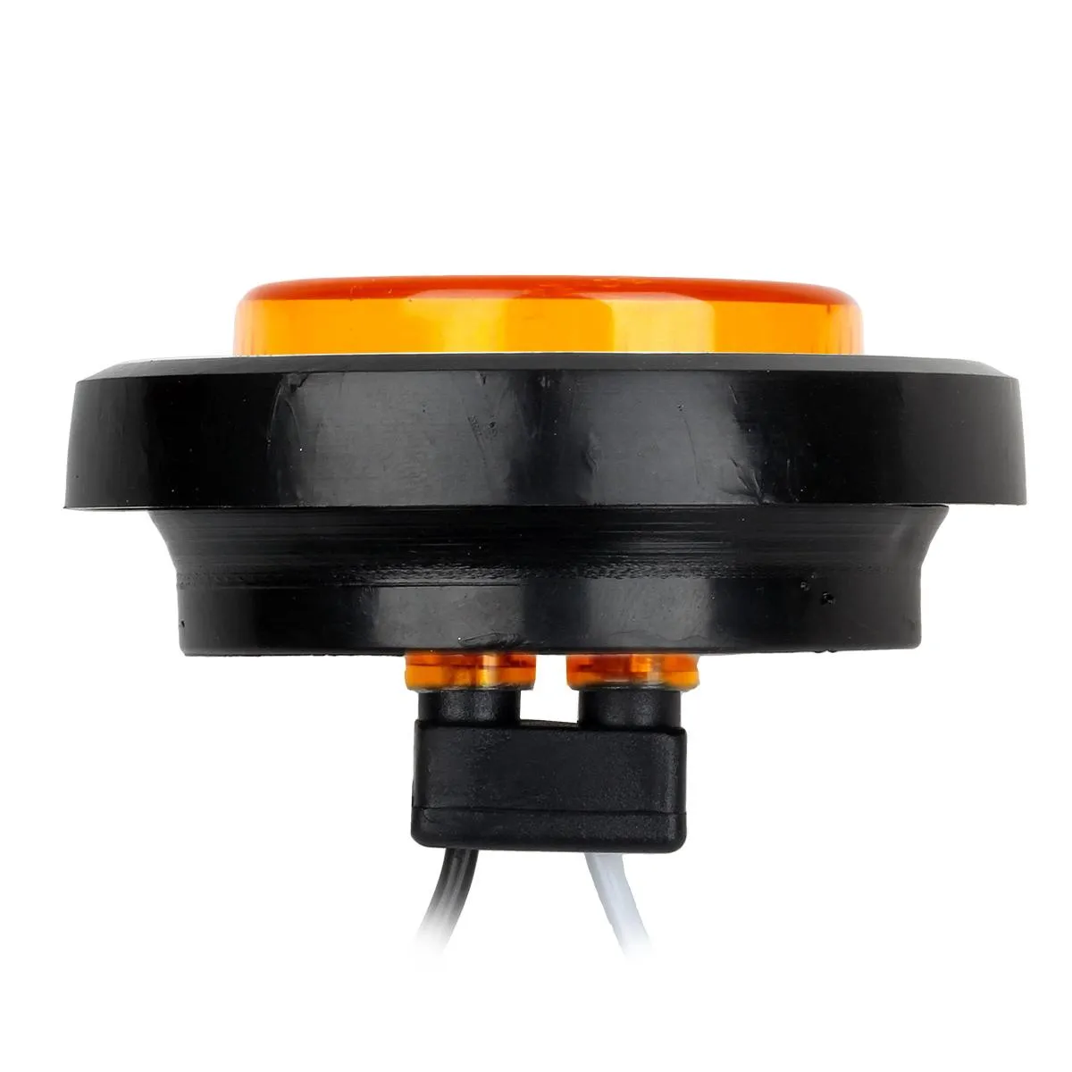 Partsam 2Pcs 2 Inch Round Truck Trailer Led Side Marker Clearance Light Amber 9 Diodes with Reflectors Sealed Waterproof 12V 2 Inch Round LED Side Fender Panel Lights with Grommets and Wire Pigtail