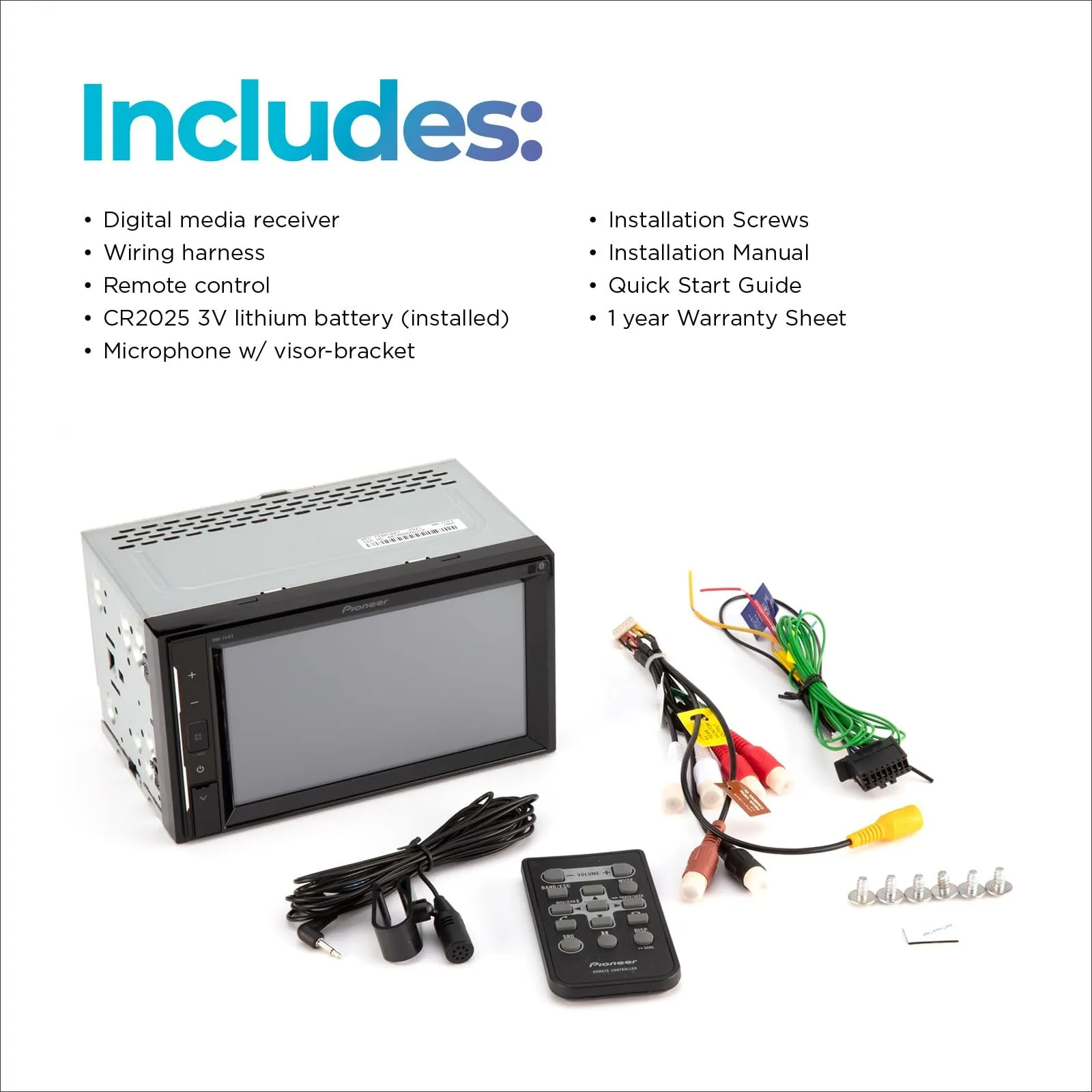 Pioneer DMH-241EX 6.2" Touchscreen Multimedia Receiver with Bluetooth
