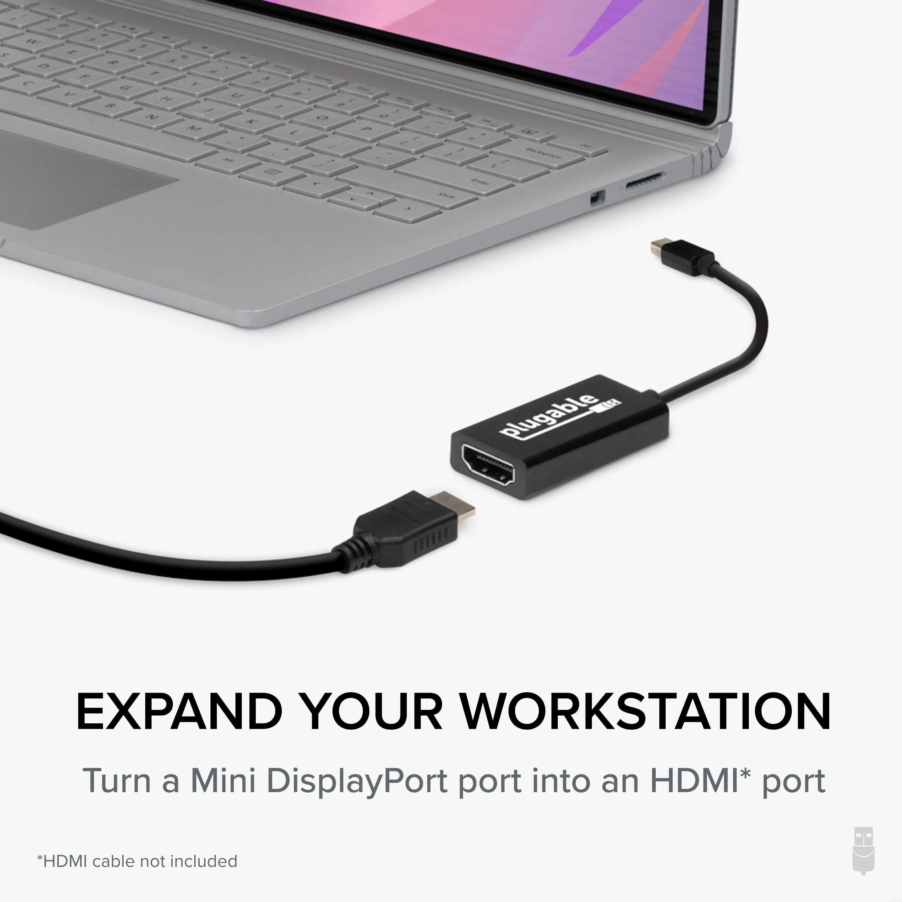 Plugable Mini DisplayPort/Thunderbolt™ 2 to HDMI 2.0 Active Adapter