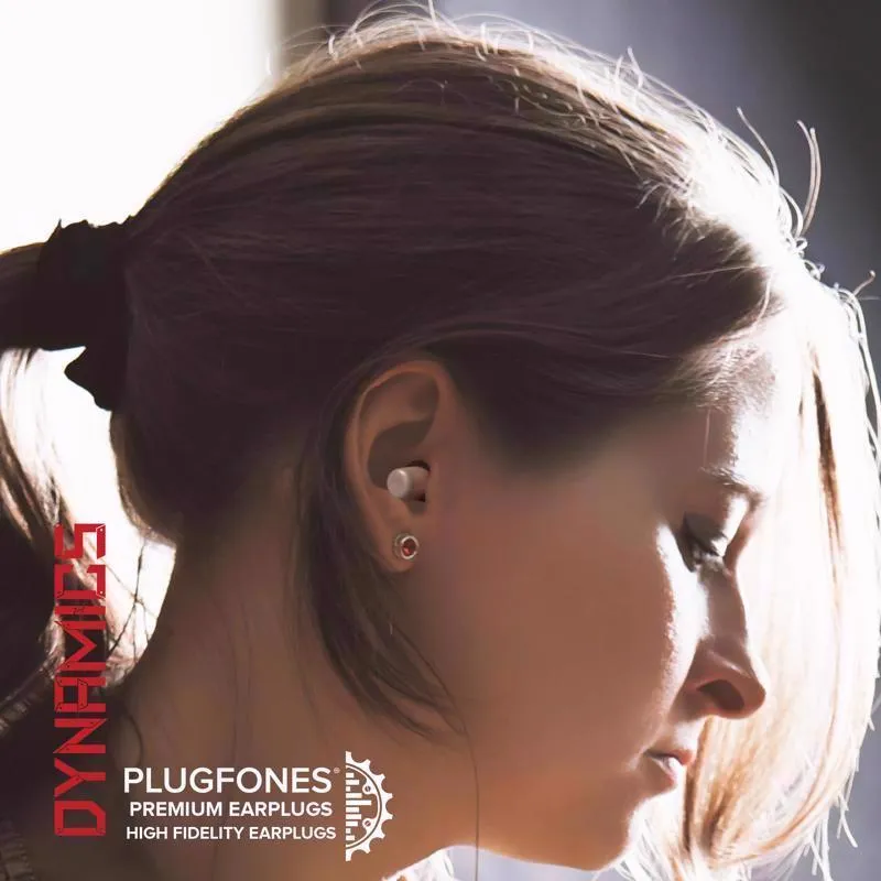 Plugfones Dynamics 29 dB Nylon/Silicone/Soft Foam Tri-flange Hearing Protector Black/Gray 2 pair