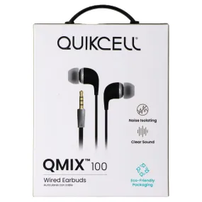 Quikcell QMIX 100 Series Wired 3.5mm Earbuds - Black Quikcell QMIX 100 Series Wired 3.5mm Earbuds - Black