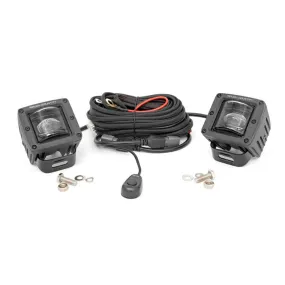 Rough Country 2 Inch Black Series LED Light Pods SAE Fog | Universal