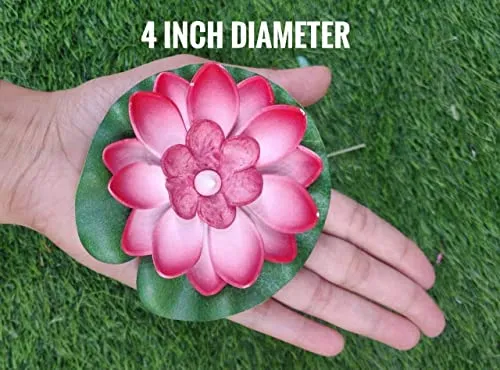 SMARTCAM 4 Pcs Sensor Water Floating Diyas Smokeless Flameless Candles Lotus Flowers Led Tea Light Candle for Pool, Pond, Glass Water Bowl,Diwali Decoration, Home Decor Items (Multi)