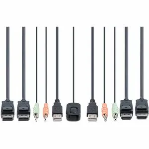 StarTech.com C2-DD46-UA2-CBL-KVM KVM Switchbox - 2 Computer(s) - 1 Local User(s) - 4K - 3840 x 2160 - 4 x USB - 6 x DisplayPort