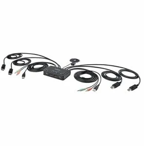 StarTech.com C2-DD46-UA2-CBL-KVM KVM Switchbox - 2 Computer(s) - 1 Local User(s) - 4K - 3840 x 2160 - 4 x USB - 6 x DisplayPort
