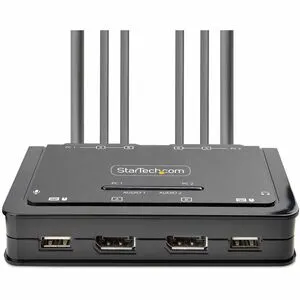 StarTech.com C2-DD46-UA2-CBL-KVM KVM Switchbox - 2 Computer(s) - 1 Local User(s) - 4K - 3840 x 2160 - 4 x USB - 6 x DisplayPort