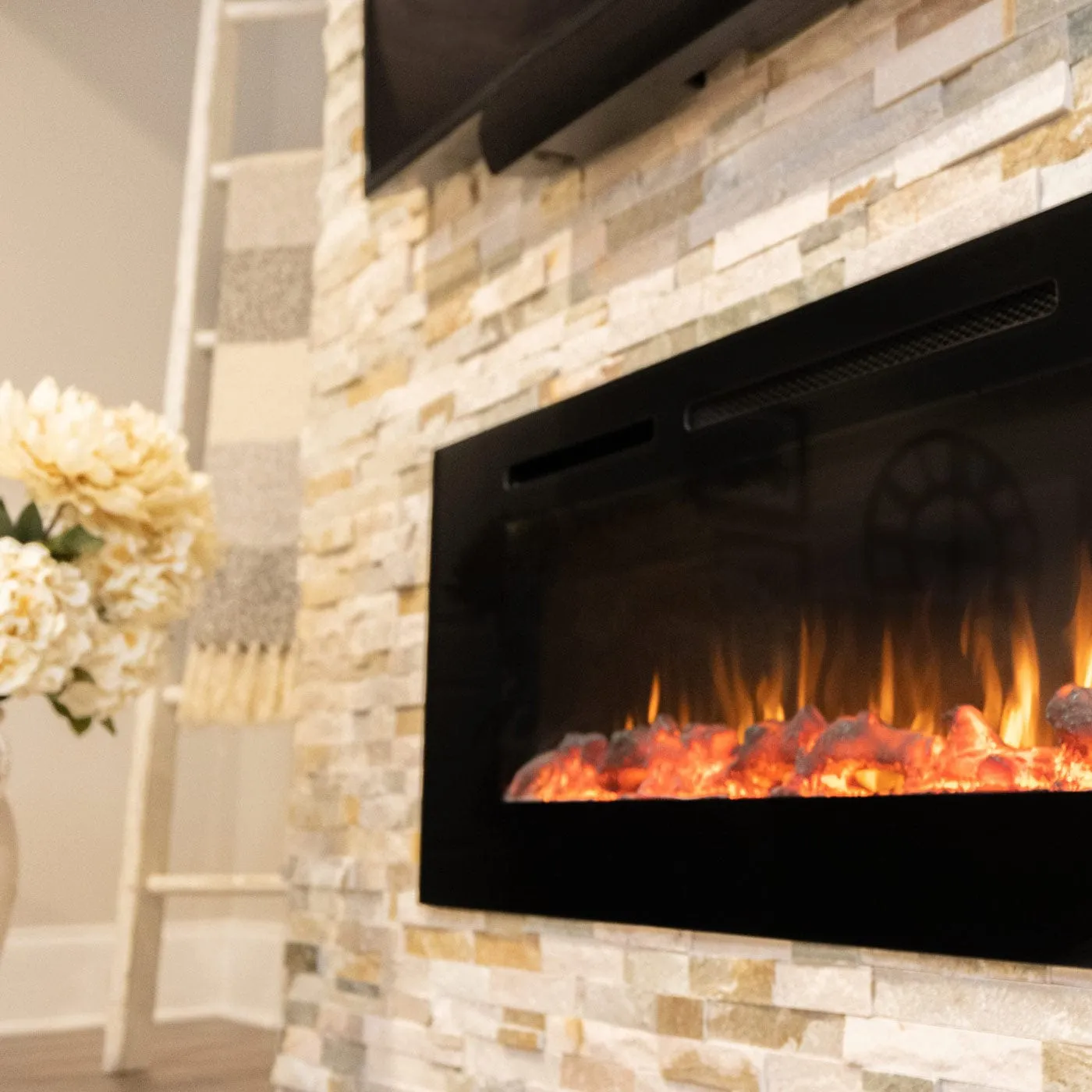 The Sideline 60 Inch Recessed Smart Electric Fireplace 80011