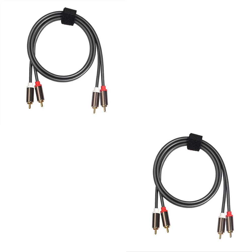 U 2-4 Plated 2-RCA to 2-RCA Male L/R Stereo Audio Coaxial Cable Cord Plug Patch
