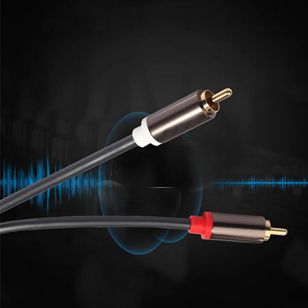 U 2-4 Plated 2-RCA to 2-RCA Male L/R Stereo Audio Coaxial Cable Cord Plug Patch