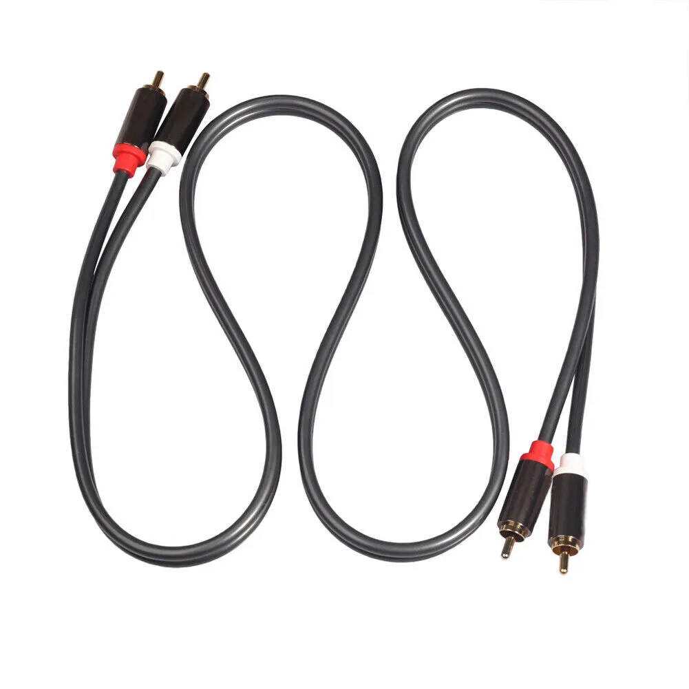 U 2-4 Plated 2-RCA to 2-RCA Male L/R Stereo Audio Coaxial Cable Cord Plug Patch