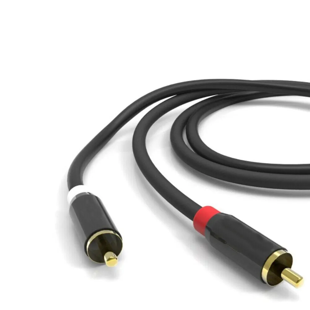 U 2-4 Plated 2-RCA to 2-RCA Male L/R Stereo Audio Coaxial Cable Cord Plug Patch