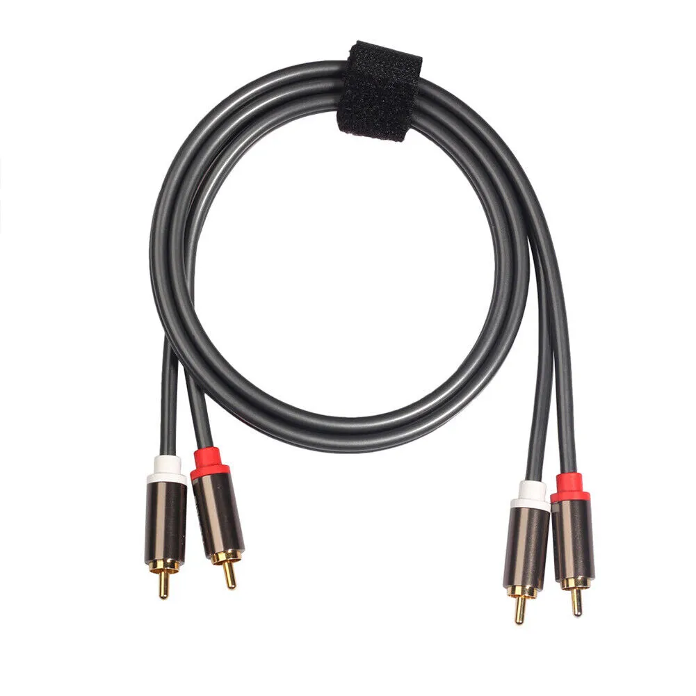 U 2-4 Plated 2-RCA to 2-RCA Male L/R Stereo Audio Coaxial Cable Cord Plug Patch