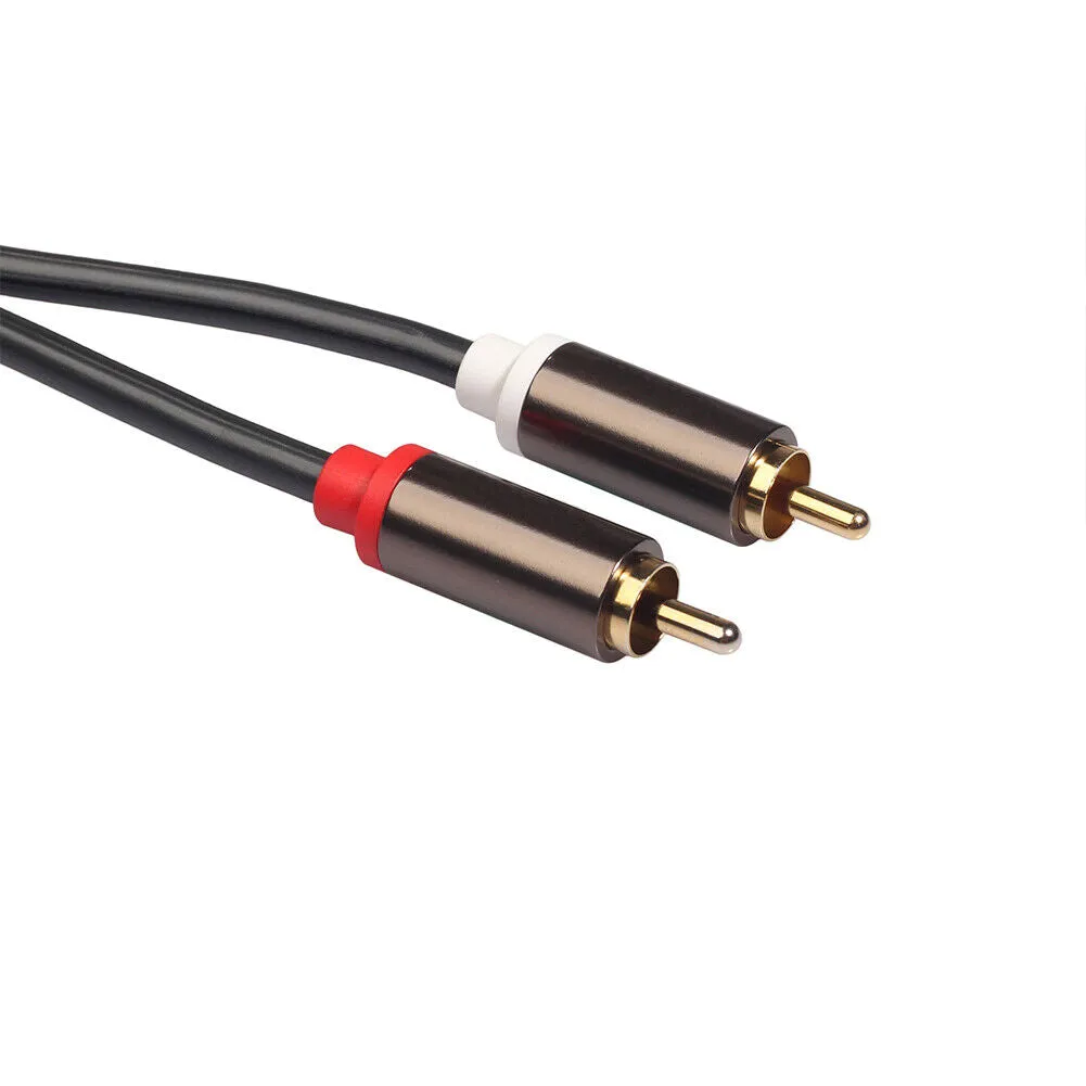 U 2-4 Plated 2-RCA to 2-RCA Male L/R Stereo Audio Coaxial Cable Cord Plug Patch