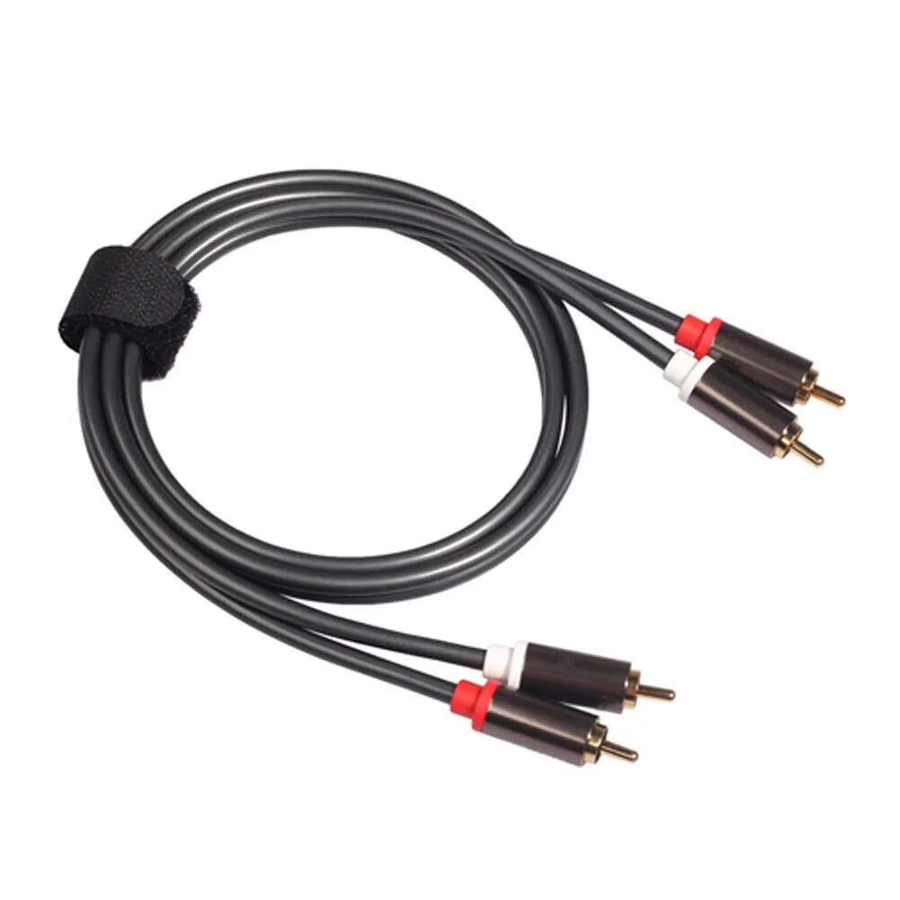 U 2-4 Plated 2-RCA to 2-RCA Male L/R Stereo Audio Coaxial Cable Cord Plug Patch