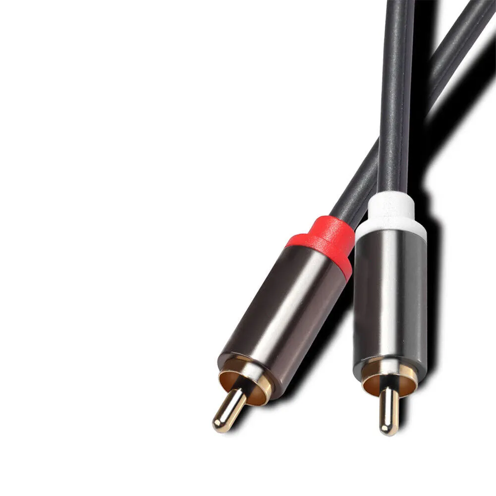 U 2-4 Plated 2-RCA to 2-RCA Male L/R Stereo Audio Coaxial Cable Cord Plug Patch