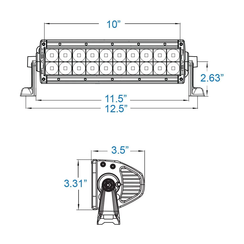 XX-Series LED Light Bar - 10" - Marine Black (5W)