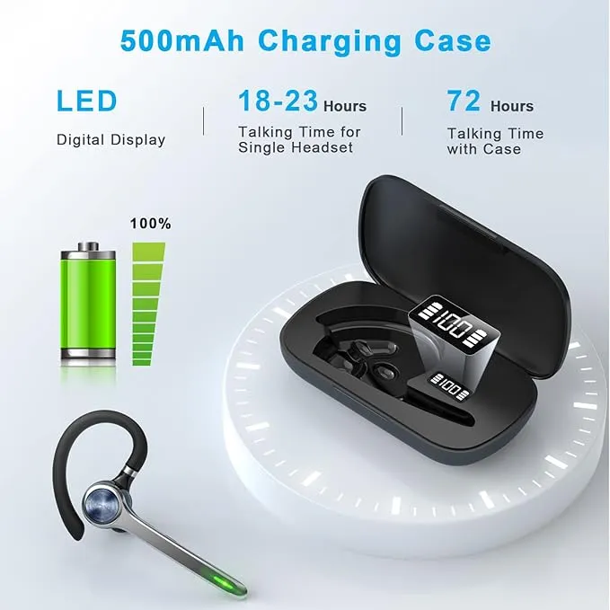 ZLOS Noise-Canceling Bluetooth Headset with Charging Case