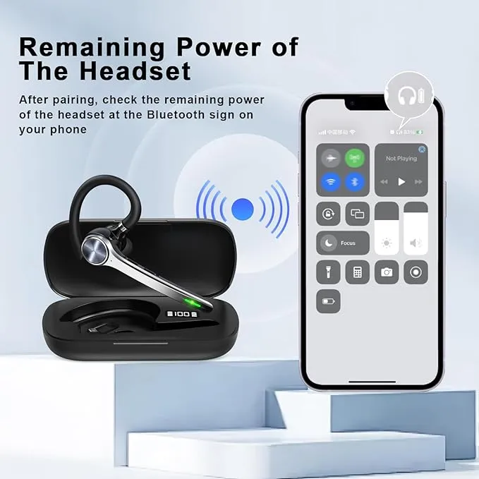ZLOS Noise-Canceling Bluetooth Headset with Charging Case